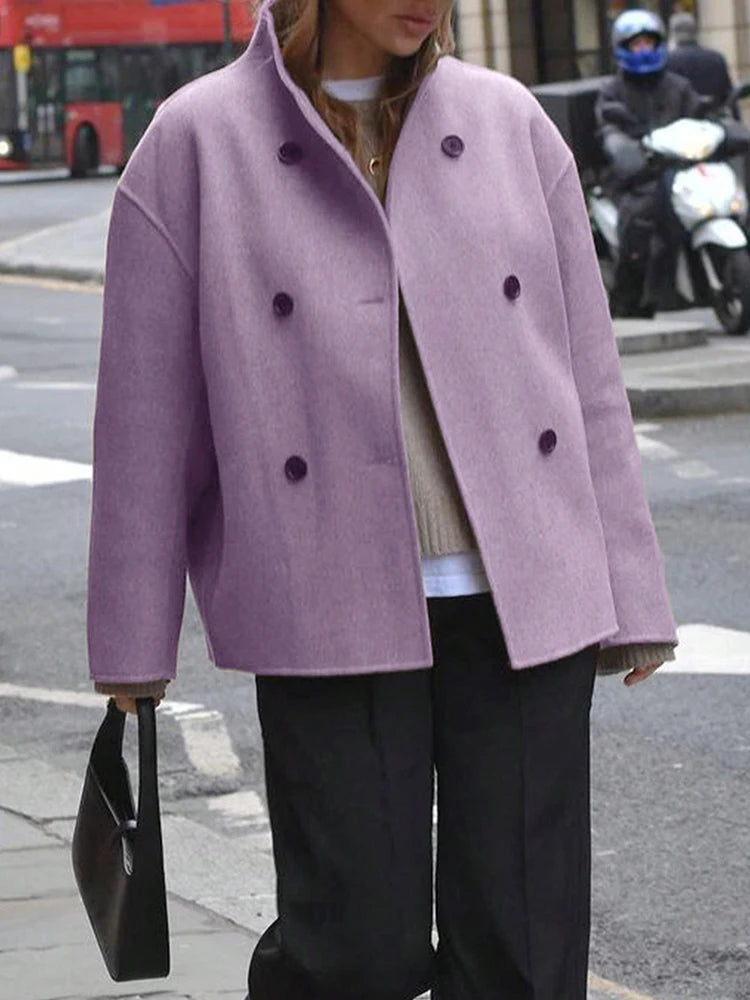 Stylish Women's Wool Coat Warm Autumn Winter Outerwear