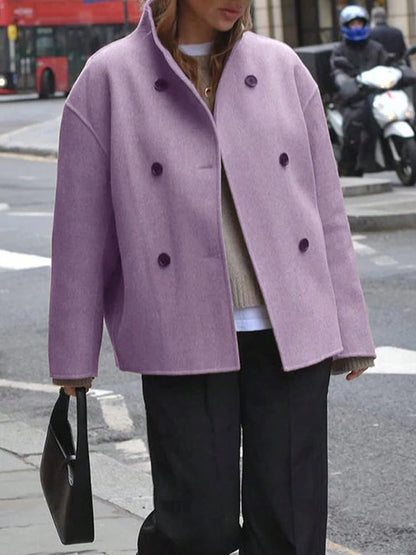 Stylish Women's Wool Coat Warm Autumn Winter Outerwear