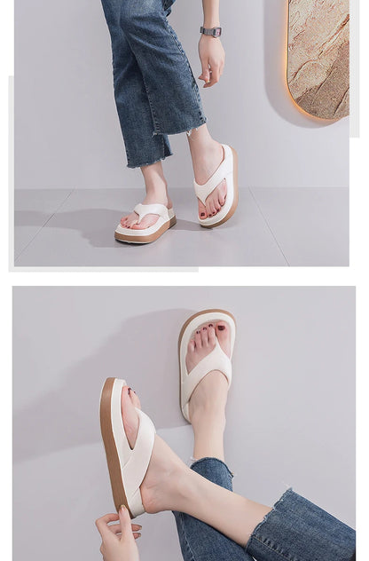 Trendy women flip flops 2024, casual platform sandals