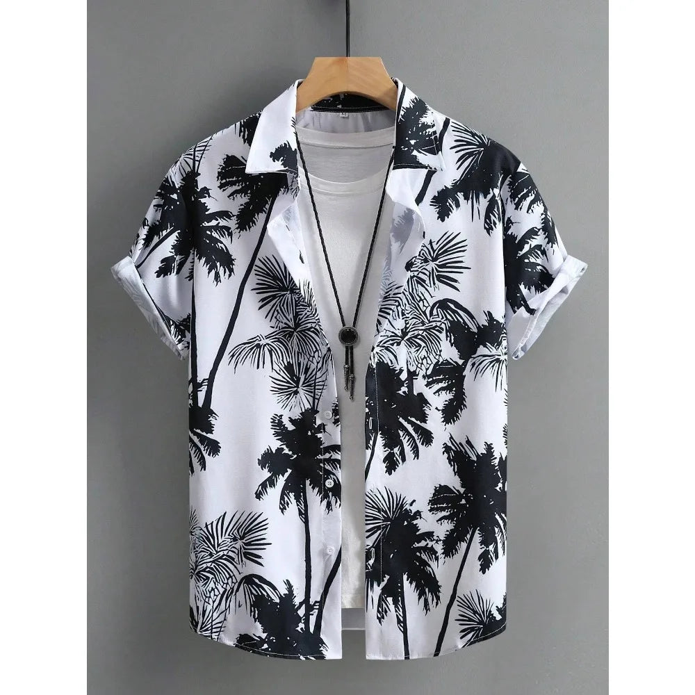 Luxury Hawaiian Shirt Men Vintage Slim Beach Fashion