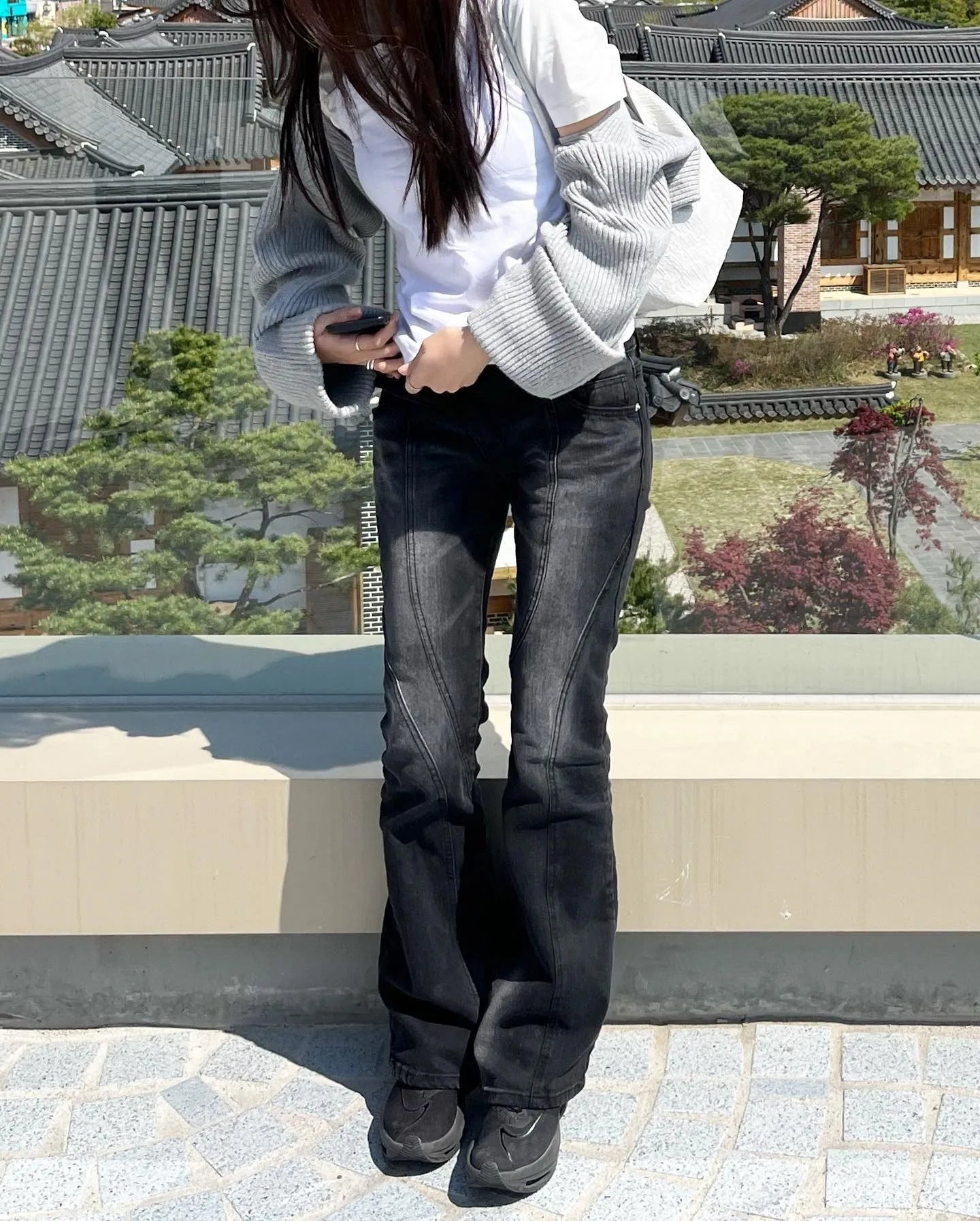 Vintage Low Waist Flare Jeans Korean Grunge Streetwear Denim