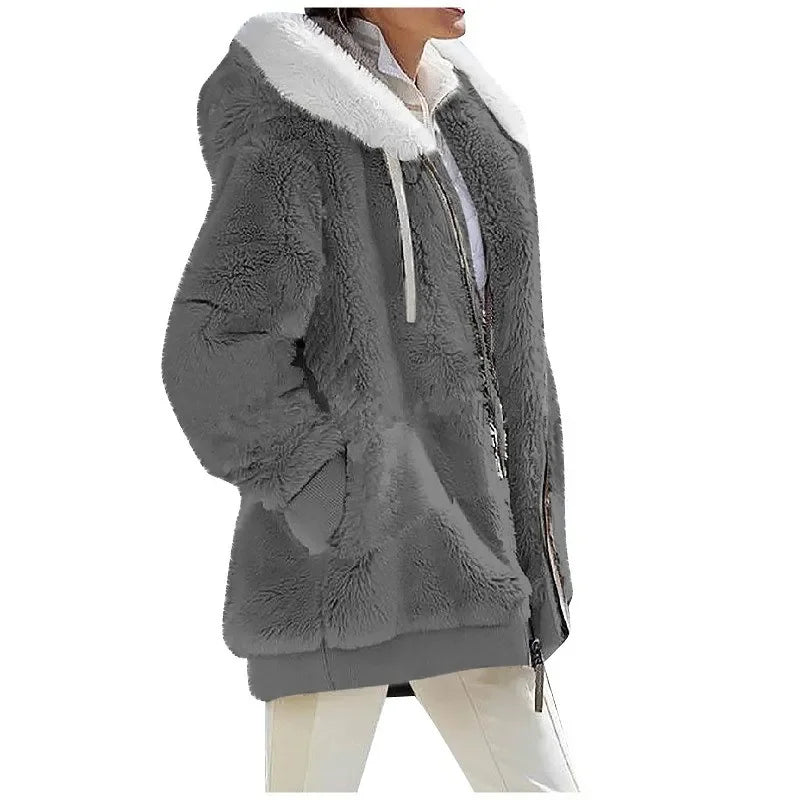 Women's Winter Hooded Fleece Coat