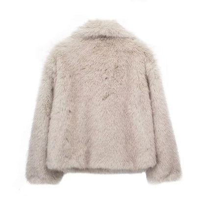 HH Women Faux Fur Coat – Warm Fluffy Jacket