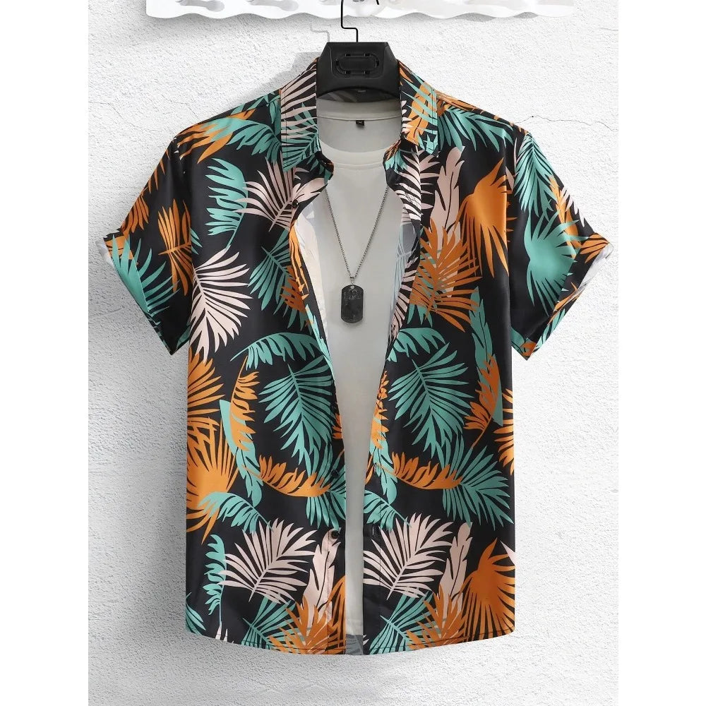 Luxury Hawaiian Shirt Men Vintage Slim Beach Fashion
