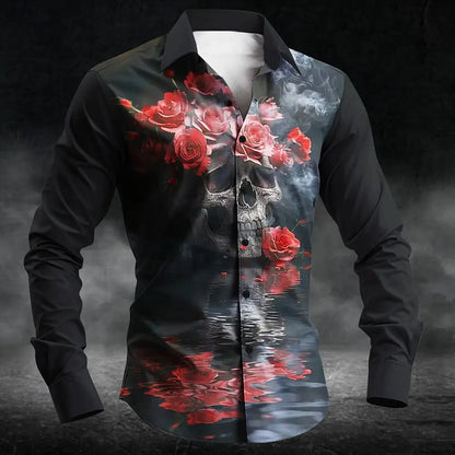 Halloween men’s gothic blood print shirt punk streetwear