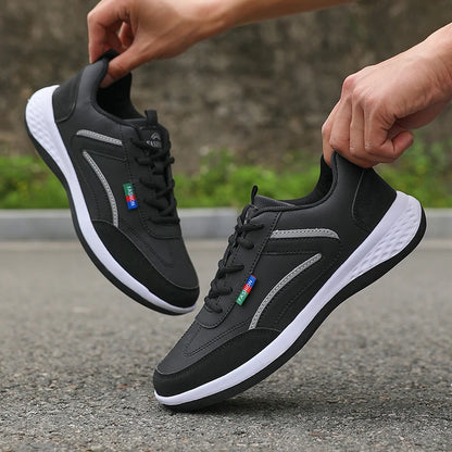 Italian PU leather men's sneakers, breathable summer fashion