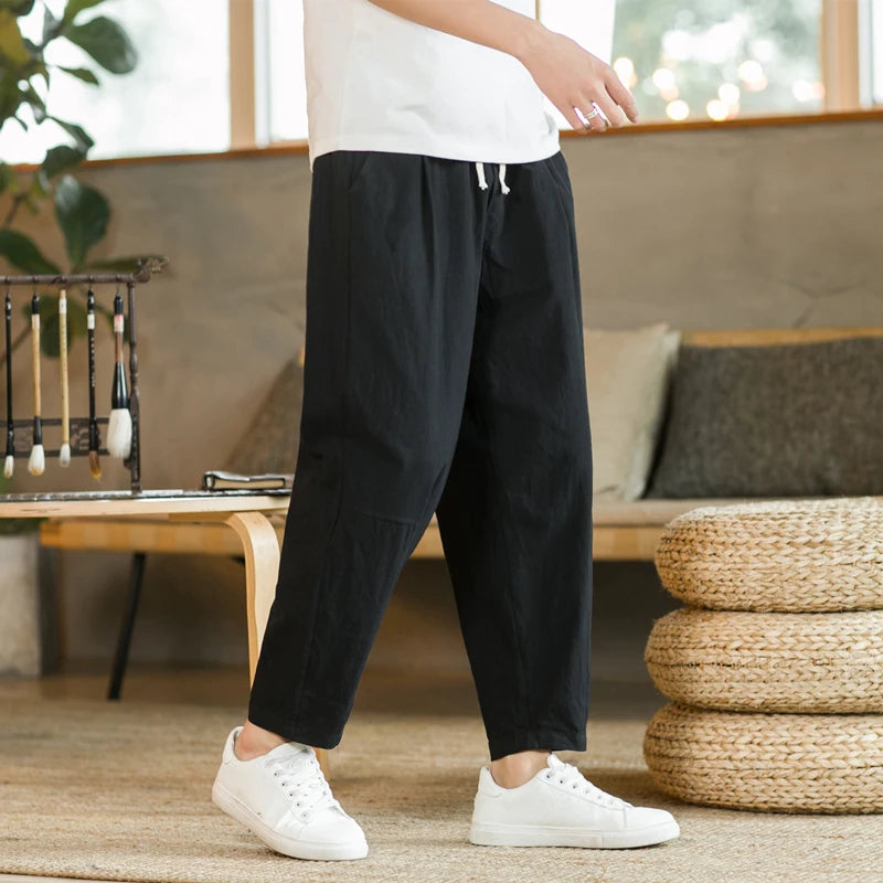 Men's Cotton Linen Casual Street Pants