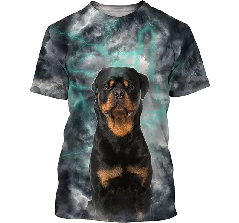 Dogs & Lightning Graphic T-Shirt men and women