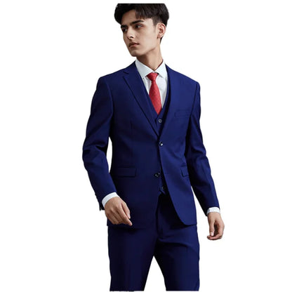 Men's Slim-Fit Business Wedding Suit 3-Piece Gentleman Fashion Set