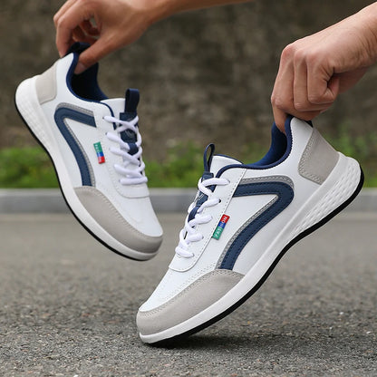 Italian PU leather men's sneakers, breathable summer fashion