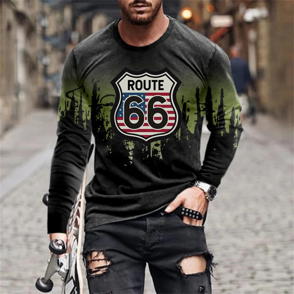 Retro Flame 3D Men's O-Neck T-Shirt