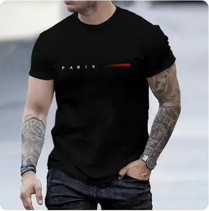 PARIS Men's Casual Short Sleeve Two-Piece Set