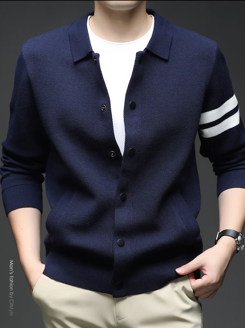 Men's sweater knitted cardigan autumn winter fashion versatile jacket casual