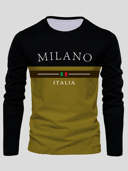 Men's summer casual print T-shirt breathable quick-dry