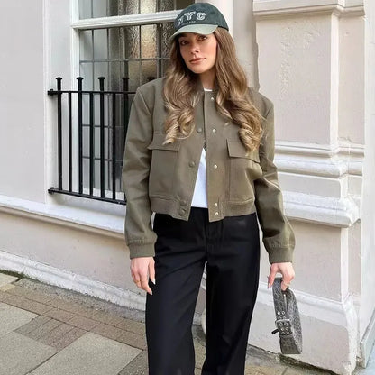 MUJER Women's Cropped Bomber Jacket 2025