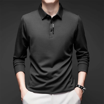 Men's Long Sleeve Polo Shirt Comfortable Fashionable Versatile