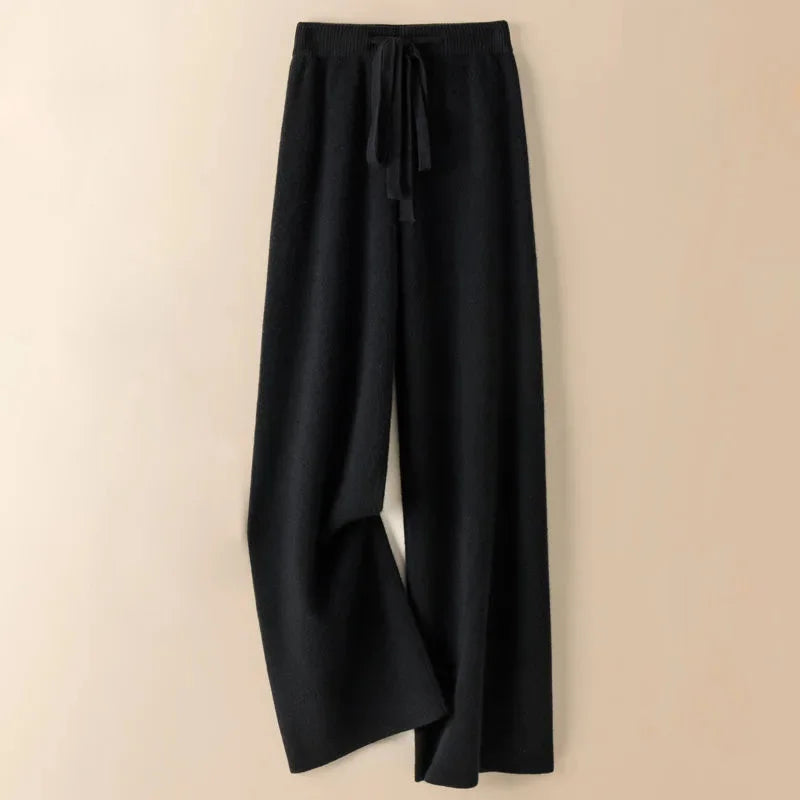 Thick Warm Knit High Waist Straight Women's Pants