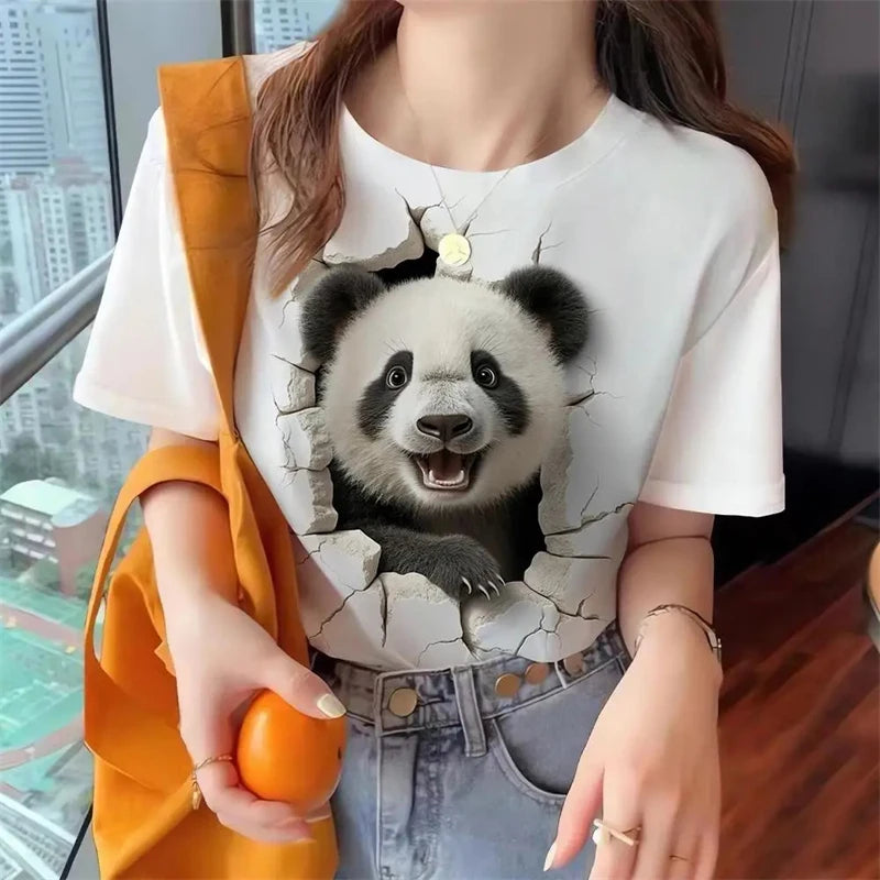 Cute Animal Print Women's Oversized Tee