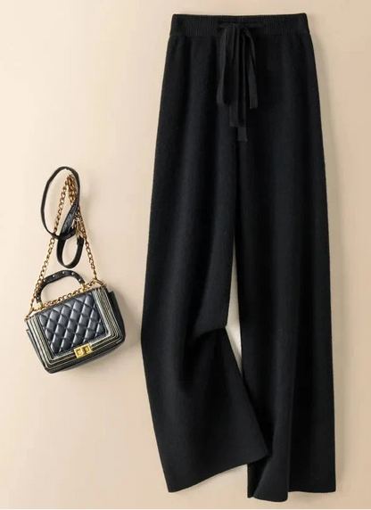 Thick Warm Knit High Waist Straight Women's Pants