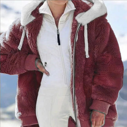 Women Winter Hoodie Zipper Cardigan Coat Warm Casual