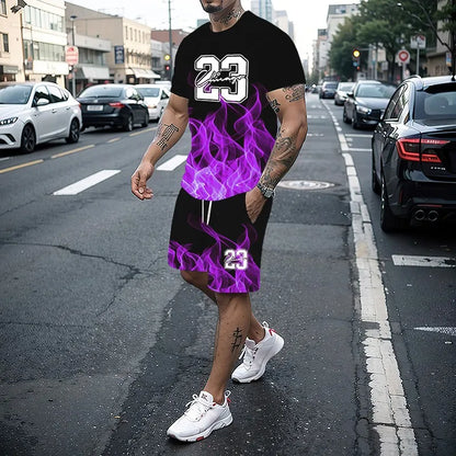 Men's Summer 2-Piece 3D Print T-Shirt