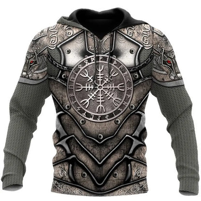 Men's 3D Wolf & Dragon Tattoo Hoodie  Retro Vintage Unisex Sweatshirt