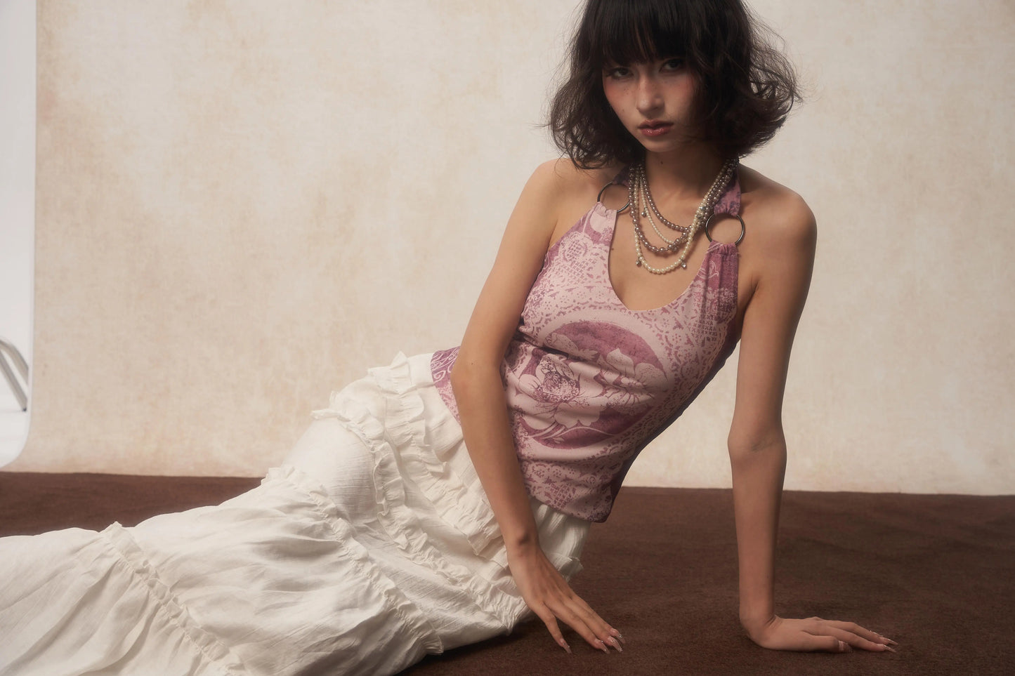 Karrcat Y2K Purple Halter Top – Harajuku Flower Print