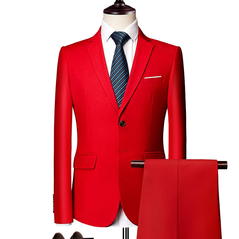 Men's Elegant 2-Piece Business Wedding Suit 2025