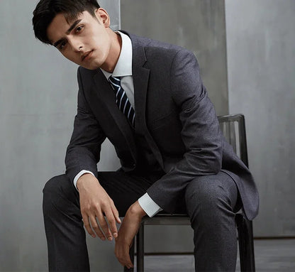 Men's Slim-Fit Business Wedding Suit 3-Piece Gentleman Fashion Set