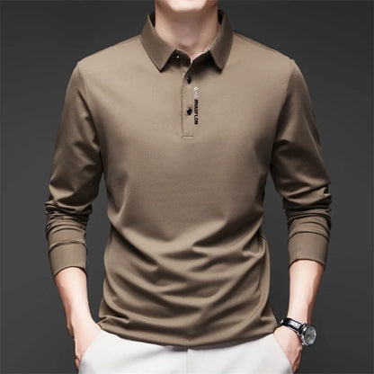 Men's Long Sleeve Polo Shirt Comfortable Fashionable Versatile