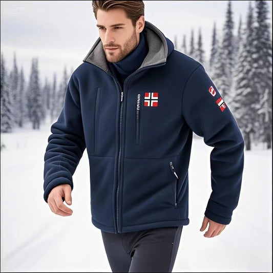 Men’s Jacket, Winter Fleece, Tactical, Outdoor, Hiking, Army