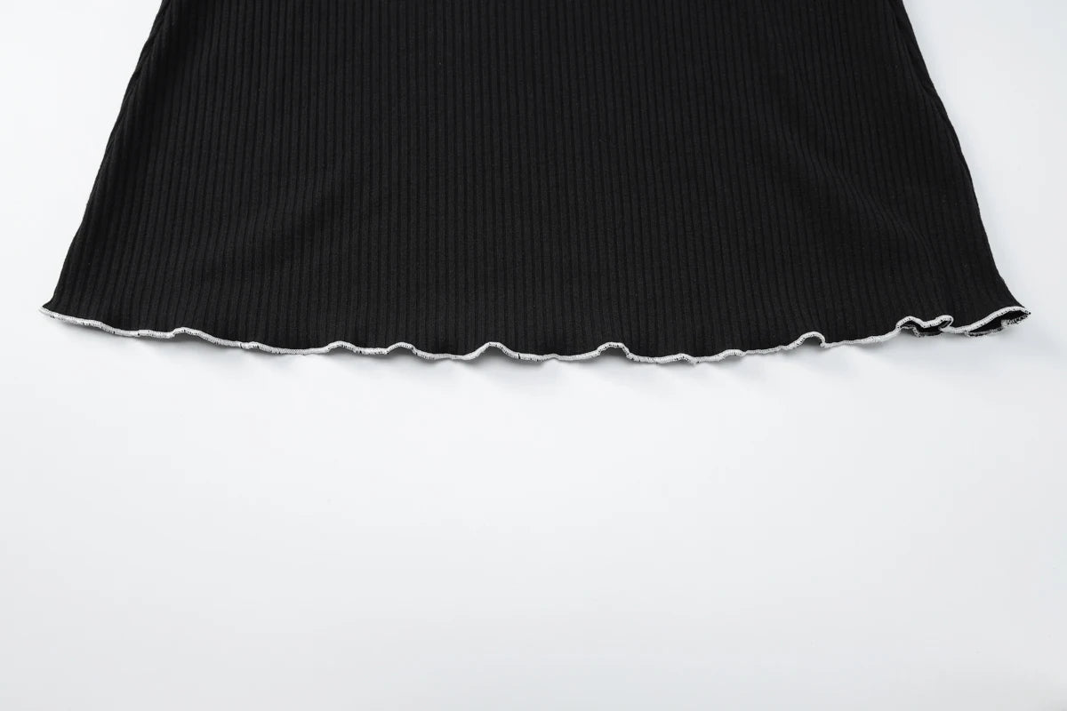 Dulzura Women’s Autumn Mini Dress – O-Neck, Long Sleeve, Ruffle Patchwork