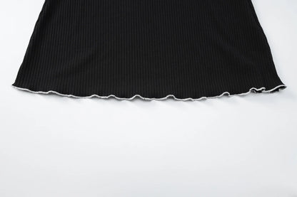 Dulzura Women’s Autumn Mini Dress – O-Neck, Long Sleeve, Ruffle Patchwork