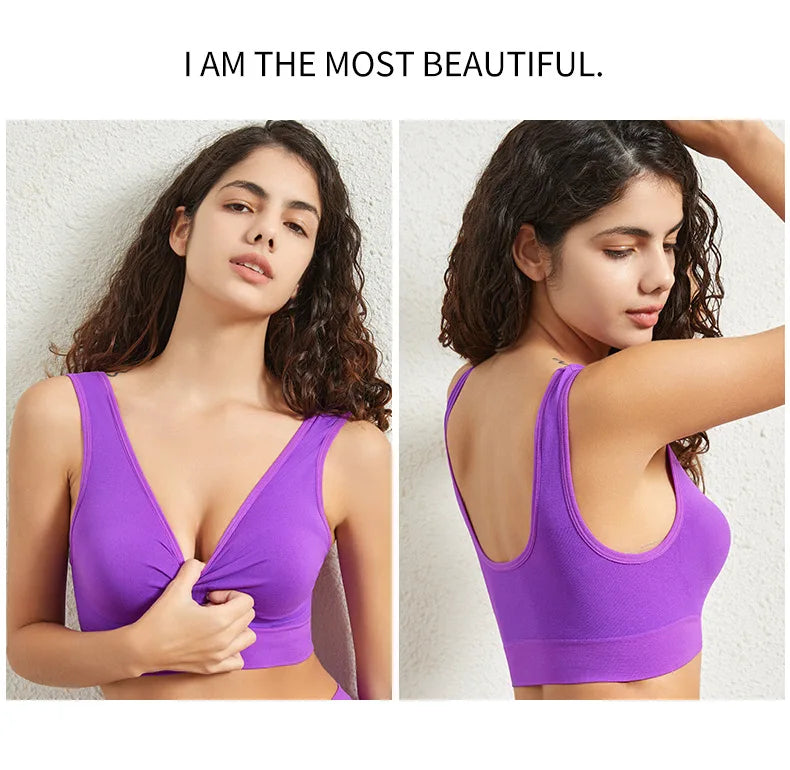 Seamless sports bra women, padded yoga running underwear