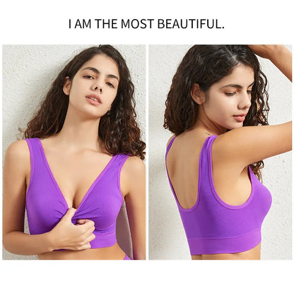 Seamless sports bra women, padded yoga running underwear