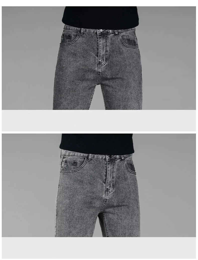 en’s winter fleece jeans, warm, loose straight fit casual and versatile