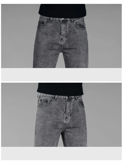 en’s winter fleece jeans, warm, loose straight fit casual and versatile