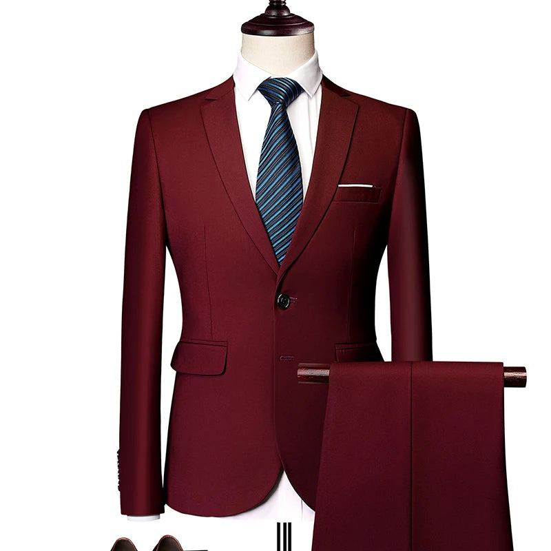 Men's Elegant 2-Piece Business Wedding Suit 2025