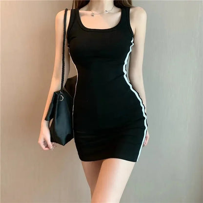 Women Summer Sexy Slim Dress Spaghetti Strap Sleeveless