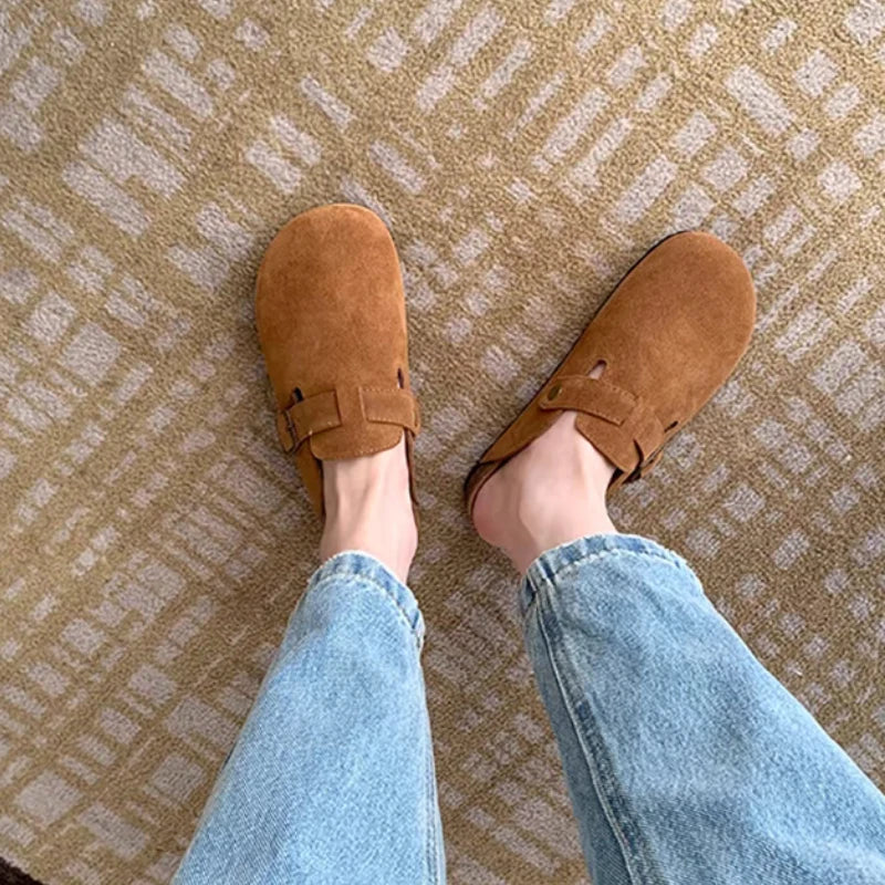 Stylish retro women’s shoes with soft soles, round toe, perfect for outdoor and beach wear