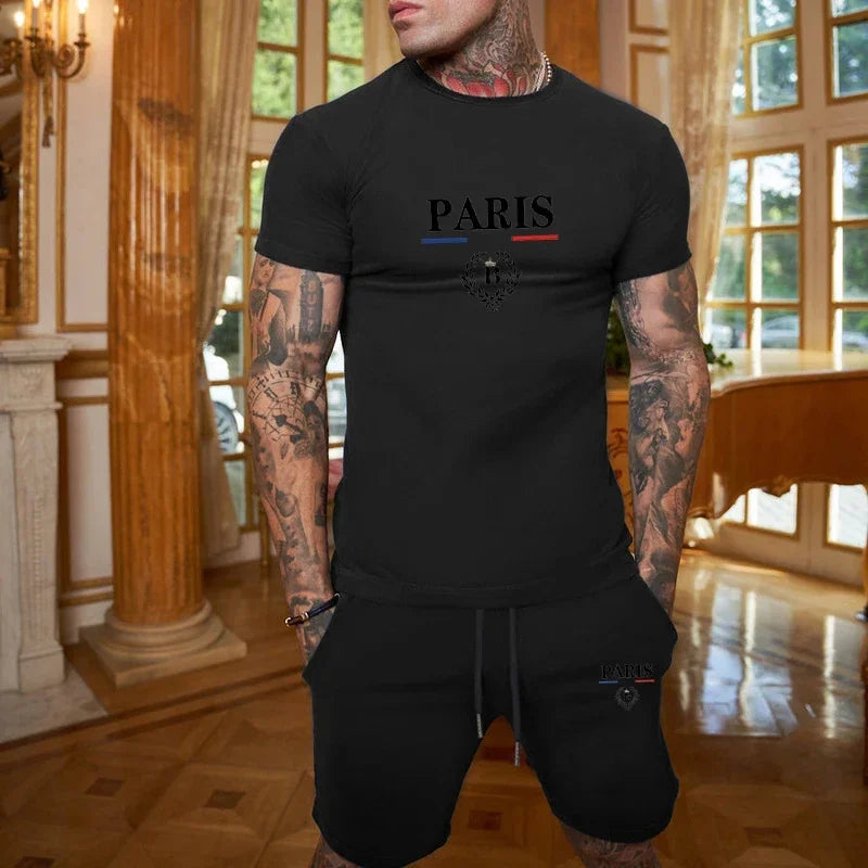 Men's Summer 2-Piece Set Sportswear – T-Shirt & Shorts