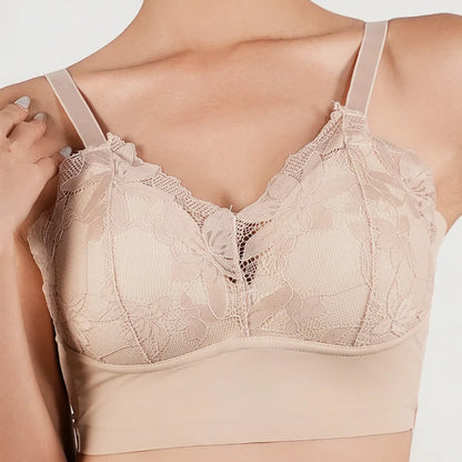 Wireless Lace Bra Adjustable Plus Small Large Cups