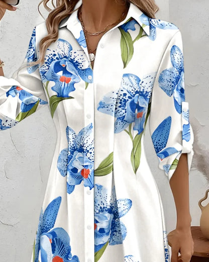 Elegant floral long sleeve blouse women office fashion