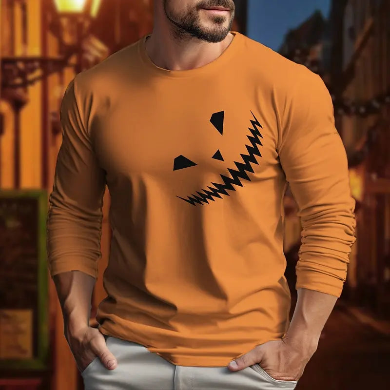 Men's Helloween 3D Graphic Long Sleeve T-Shirt
