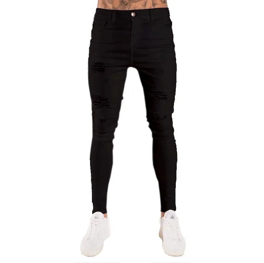 Men's Ripped Skinny Jeans – Stretch Hip Hop Denim