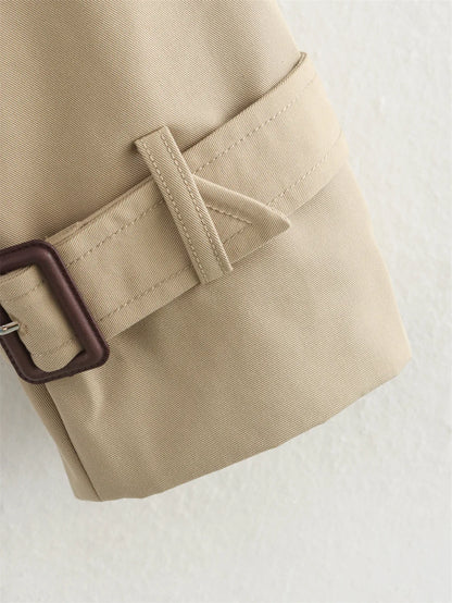 Vintage Cropped Trench Jacket – Women Chic Coat