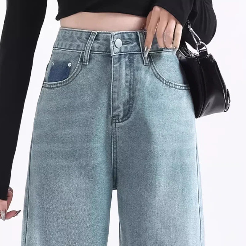 Korean High Waist Wide Leg Jeans for Women