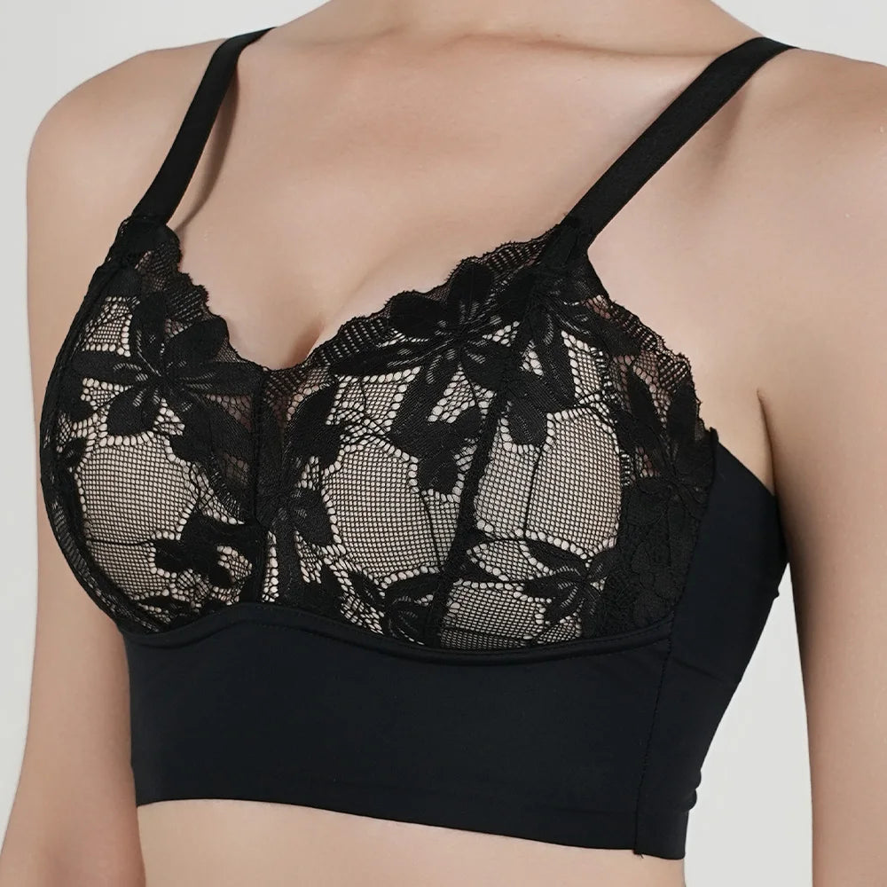 Wireless Lace Bra Adjustable Plus Small Large Cups