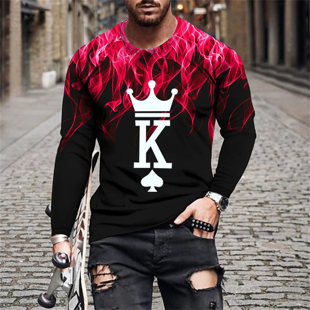 Retro Flame 3D Men's O-Neck T-Shirt