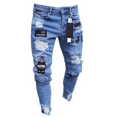 Men's Ripped Skinny Jeans – Stretch Hip Hop Denim